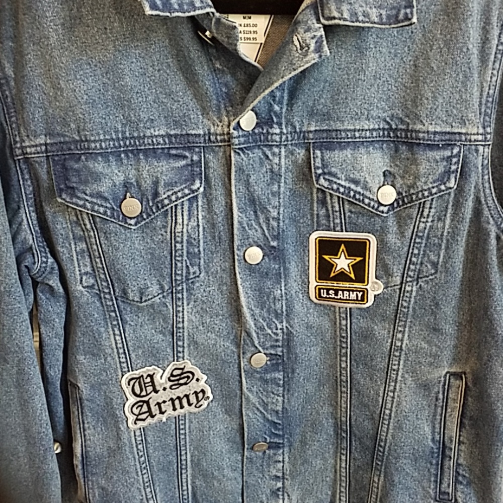 NWT VS Pink US Army Denim Jean Jacket - Picture 4 of 6